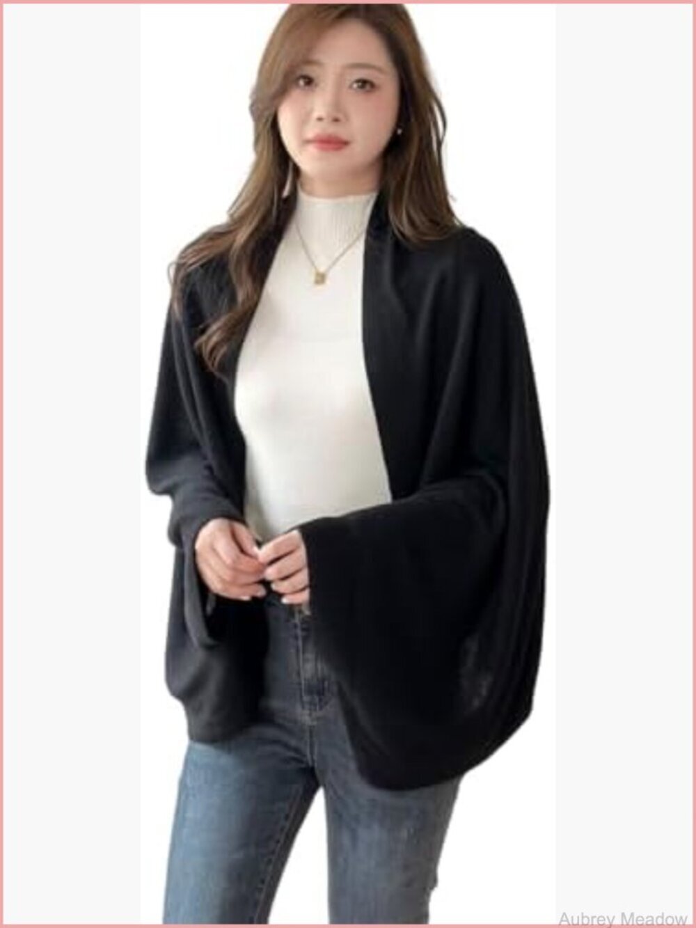 Faux Cashmere Warm Shawl Cardigan Women's Winter Soft Lightweight Shrug Wraps